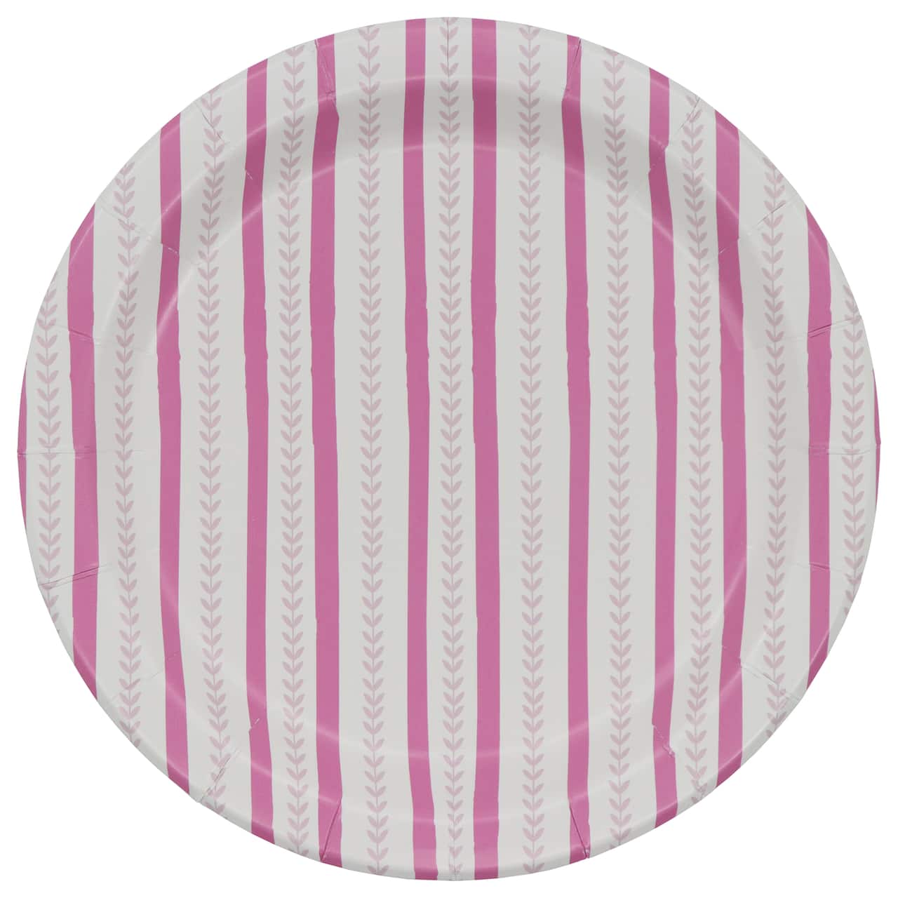 Next Chapter 7" Pink Vine Stripes Paper Snack Plates, 10ct. by Celebrate It™